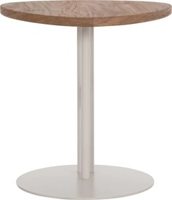 ΒΟΗΘΗΤΙΚΟ ΤΡΑΠΕΖΙ ΟΒΑΛ ALPER HM18328 MDF SONAMA--ΜΕΤΑΛΛΟ ΛΕΥΚΟ 50x50x51Υεκ.