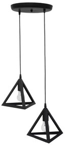 Κρεμαστό Φωτιστικό Οροφής 2xE27 Πλαστικό Giza Heronia Lighting-35-0094-Μαύρο 35-0094