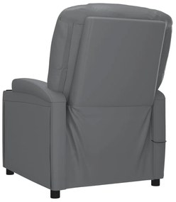vidaXL Πολυθρόνα Ανακλινόμενη Ανθρακί από Συνθετικό Δέρμα