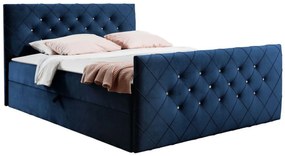 Κρεβάτι continental Baltimore 158, Μονόκλινο, Continental, Μπλε, 120x200, Ταπισερί, Τάβλες για Κρεβάτι, 124x213x103cm, 108 kg, Στρώμα: Ναι