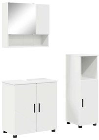 vidaXL Σετ Επίπλων Μπάνιου Επιτοίχιο 3 pcs Λευκό 61 x 35 x 64 εκ.