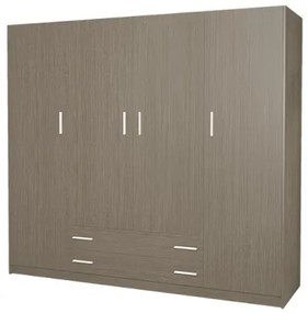 Intrahome Ντουλάπα τετράφυλλη σε σταχτί χρώμα 200x60x180 Intrahomesa-00652474
