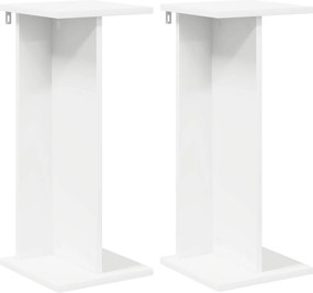 vidaXL Βάση φυτών 2 τεμ. Λευκό 25 x 25,5 x 60,5 εκ. Επεξεργασμένο Ξύλο