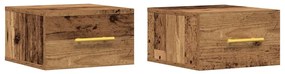 vidaXL Κομοδίνο 2 pcs Παλαιό ξύλο 35 x 35 x 20 εκ Επεξεργασμένο ξύλο