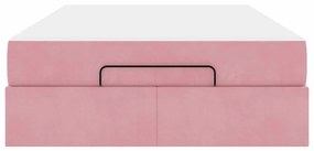 vidaXL Σκελετός κρεβατιού με στρώμα με στρώμα 2 pcs Ροζ Βελούδο