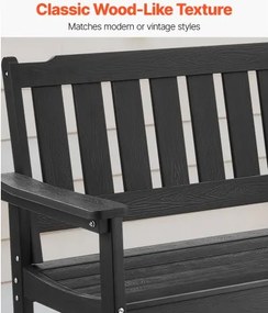 VEVOR Outdoor Bench Patio Bench 128 cm Weatherproof Plastic Frame 363 kg Black