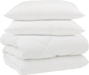 vidaXL Χειμερινό Παπλωματοθήκη με μαξιλάρι 3 pcs Λευκό Μικροΐνες