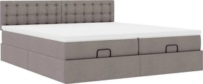 vidaXL Οθωμανικό κρεβάτι με στρώματα Taupe 160x200cm ύφασμα