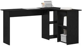 vidaXL Γραφείο με ράφι Μαύρη δρυς 142 x 102 x 73 εκ Επεξεργασμένο ξύλο