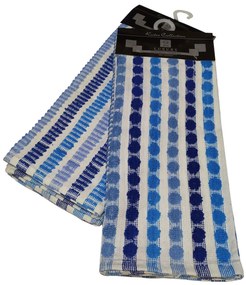 Σετ Ποτηρόπανα 2τεμ.ΚΟΜΒΟΣ πετσετέ LUXURY 100% Cotton 45x65 Blue