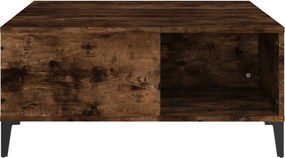 vidaXL Τραπεζάκι Σαλονιού Καπνιστή Δρυς 80x80x36,5εκ. Επεξεργασμ. Ξύλο