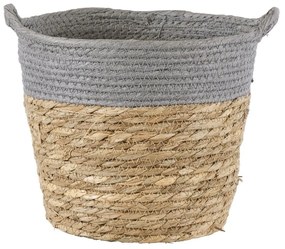 Καλάθι Διακοσμητικό Syros 20281 Φ20x20cm Beige-Grey GloboStar Grass