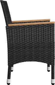 vidaXL Σετ Τραπεζαρίας Κήπου 5 Τεμαχίων Μαύρο