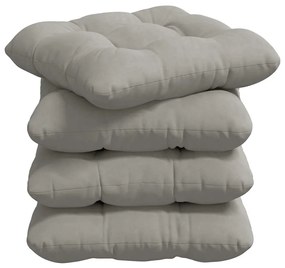 vidaXL Μαξιλάρια καθισμάτων 4 pcs Ανοιχτό γκρι 40 x 40 cm