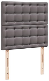 Οθωμανικό κρεβάτι με στρώμα Γκρι 90x200cm Faux Leather - Γκρι