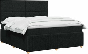 vidaXL Κρεβάτι box spring με στρώμα Μαύρο 140 x 190 cm Ύφασμα