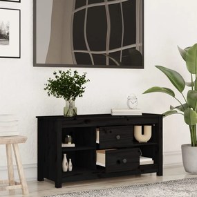 vidaXL Έπιπλο Τηλεόρασης Μαύρο 103x36,5x52 εκ. από Μασίφ Ξύλο Πεύκου