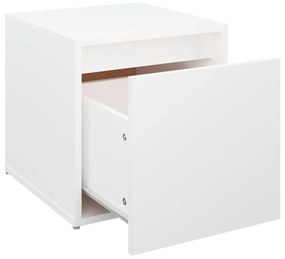 Κουτί με Συρτάρι Λευκό 40,5x40x40εκ. Επεξεργασμένο Ξύλο - Λευκό