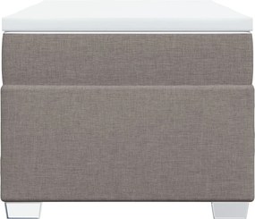 vidaXL Κρεβάτι Boxspring με Στρώμα Taupe 90x200 εκ. Υφασμάτινο