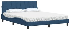 vidaXL Κρεβάτι Μπλε 160x200 εκ. Υφασμάτινο