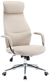 Καρέκλα γραφείου διευθυντή Ferka pakoworld pu σε μπεζ απόχρωση 64x71x120-128εκ