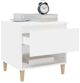 vidaXL Κομοδίνα 2 τεμ. Λευκά 50x46x50 εκ. από Επεξεργασμένο Ξύλο