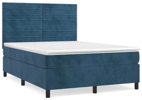 ΚΡΕΒΑΤΙ BOXSPRING ΜΕ ΣΤΡΩΜΑ ΣΚΟΥΡΟ ΜΠΛΕ 140X190 ΕΚ. ΒΕΛΟΥΔΙΝΟ 3143083