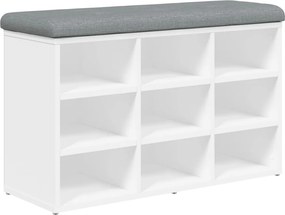 vidaXL Παγκάκι Παπουτσιών Λευκό 82 x 32 x 50 εκ. από Τεχνητό Ξύλο