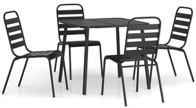 vidaXL Σετ Τραπεζαρίας Κήπου 5 Τεμαχίων Ανθρακί από Ατσάλι