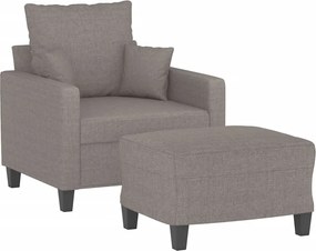 vidaXL Πολυθρόνα Taupe 60 εκ. από Υφασμάτινη με Υποπόδιο