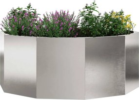 vidaXL Γλάστρα Ασημί 90 x 90 x 35 εκ Ανοξείδωτο ατσάλι
