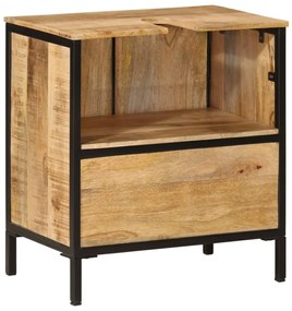vidaXL Ντουλάπι Μπάνιου 55x35x60 εκ. από Μασίφ Ξύλο Μάνγκο και Σίδηρο