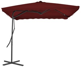 vidaXL Ομπρέλα Κήπου Μπορντό 250x250x230 εκ. με Ατσάλινο Ιστό