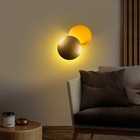 Απλίκα τοίχου Led Mimoza Megapap μεταλλική χρώμα χρυσό 25x16x25εκ.