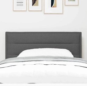 vidaXL LED κεφαλάρι με φώτα λωρίδας LED Σκούρο γκρι 90 cm ύφασμα