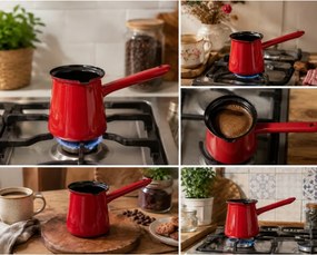 Καφετιέρα Rosberg R51305D8, 800 ml, σμάλτο, κόκκινη