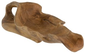 Artekko Woody Διακοσμητική Πιατέλα Φύλλο από Ξύλο Teak Φυσική Απόχρωση (55x25x20)cm Artekko SA80213