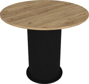 Τραπέζι Bohema Megapap χρώμα μαύρο - sepet oak Ø90x77,7εκ.