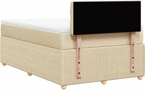 vidaXL Κρεβάτι Boxspring με Στρώμα Κρεμ 120x190 εκ. Υφασμάτινο