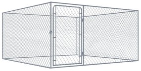 Κλουβί Σκύλου Εξωτερικού Χώρου 2 x 2 x 1 μ. Γαλβανισμένο Ατσάλι - Ασήμι