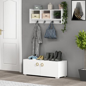 Κρεμάστρα Ρούχων Τοίχου Λευκό STAR 75,6x22x35