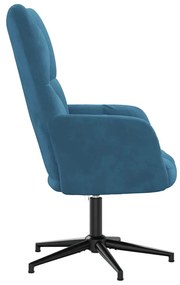 vidaXL Πολυθρόνα Relax Μπλε Βελούδινη