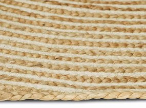 vidaXL Χαλί Φυσικό και Λευκό 152 x 245 εκ Γιούτα