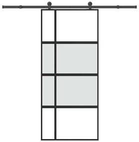 vidaXL Συρόμενη πόρτα με σετ υλικού 90x205 cm από γυαλί και αλουμίνιο