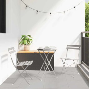 vidaXL Σετ Πτυσσόμενου Bistro 3 Τεμαχίων Μπεζ Χάλυβας