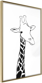 Αφίσα - Black and White Giraffe - 20x30 - Χρυσό - Χωρίς πασπαρτού