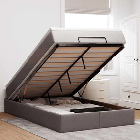 vidaXL Οθωμανικό κρεβάτι με στρώμα Taupe 120x200cm ύφασμα