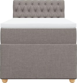 vidaXL Κρεβάτι Boxspring με Στρώμα Taupe 90x190 εκ.Υφασμάτινο