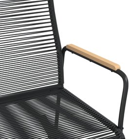 vidaXL Καρέκλα Κήπου Κουνιστή Μαύρη 59 x 79,5 x 104 εκ. Ρατάν PVC
