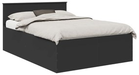 vidaXL Σκελετός Κρεβατιού Μαύρο 140 x 190 cm Επεξεργασμένο ξύλο